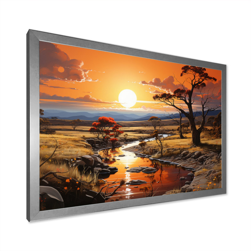 «Australie Outback Wonder I», reproduction d'art sur toile, H 16 po x l 32 po x P 1 po, Cadre photo argenté