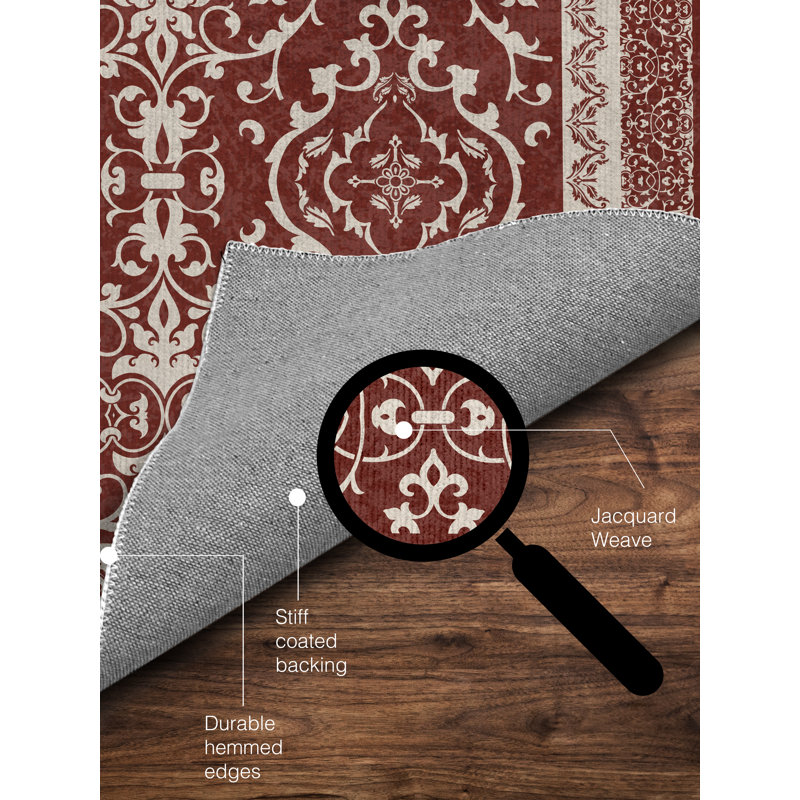 Tapis de chaise rectangulaire à poils courts Rao, L 36 po x L 60 po, Terre cuite