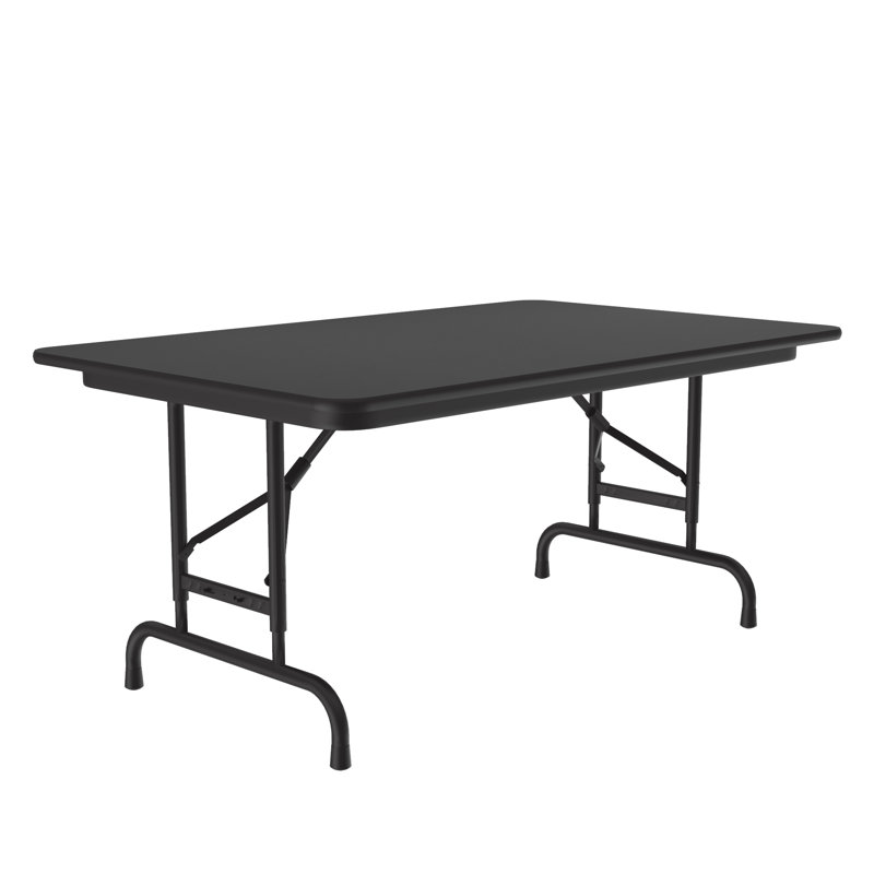 Rectangular Folding Table, Black Granite, 32" H x 48" L x 24" D