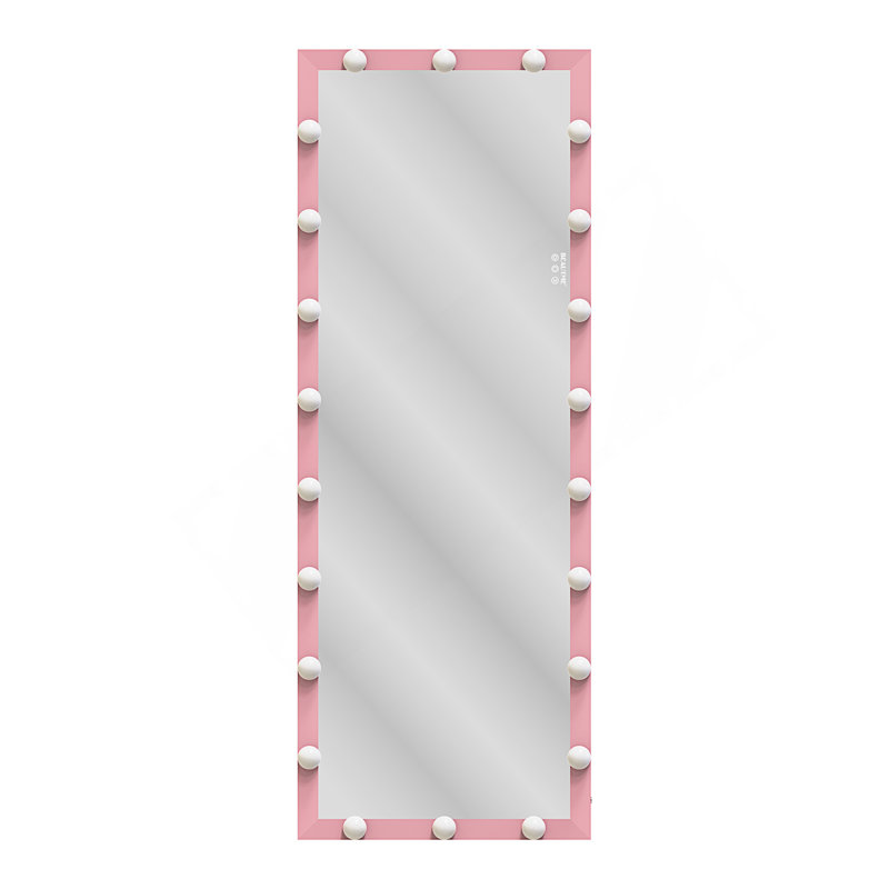 Full Length Mirror With Lights Full Body Vanity Mirror With 3 Color Modes Wall Lighted Floor Mirror For Dressing Room Bedroom Hotel Touch Control