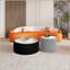 Table de bout légère en cuir de forme cylindrique pour meubles de salon modernes, durables et élégants-1080387192