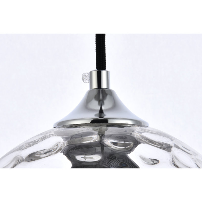 Luminaire suspendu sphère 1 lumière Douthit, Chrome, H 8,8 po x l 7,9 po x P 7,9 po