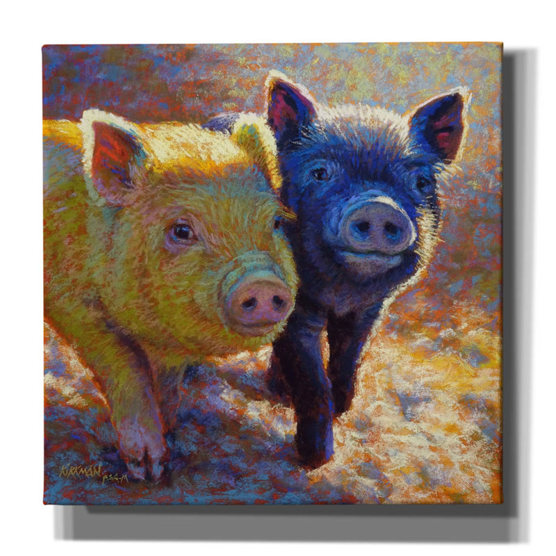 «Piggy Pals» par Rita Kirkman, H 12 po x l 12 po x P 0,75 po