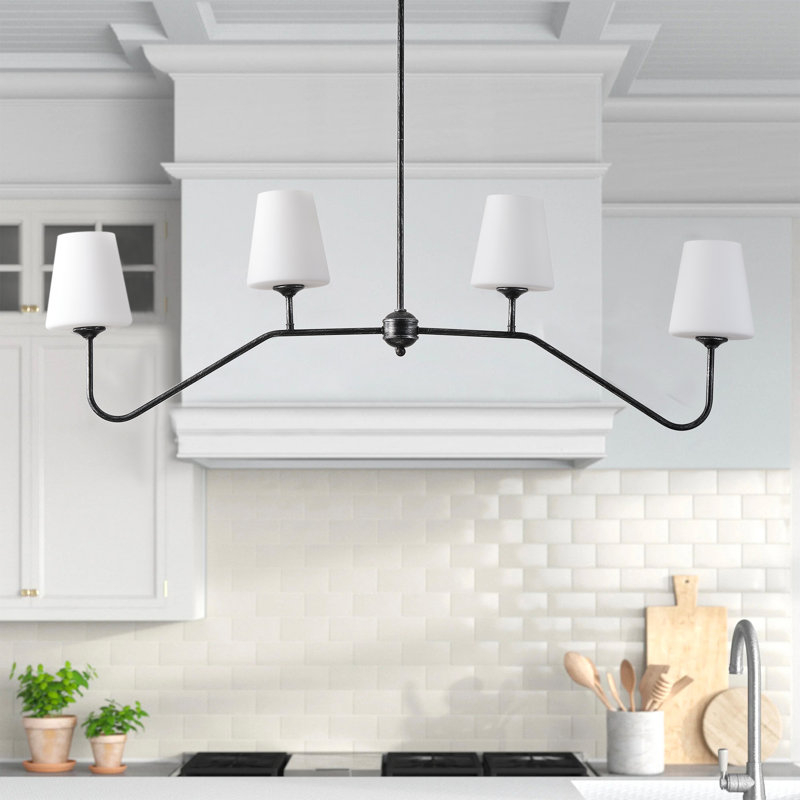 Maris 4 - Light Dimmable Linear Chandelier, Black