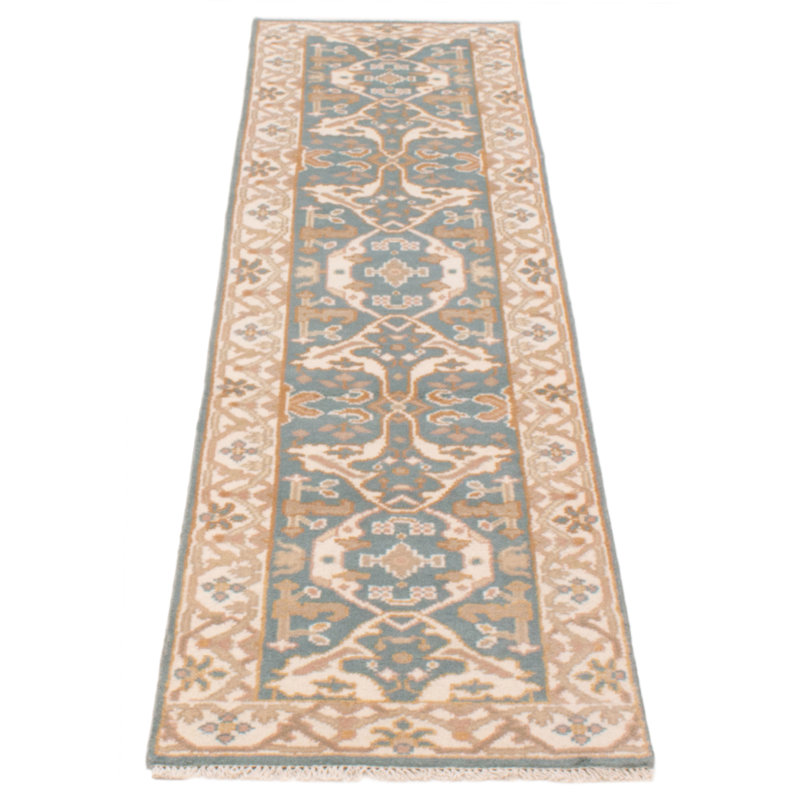 One-of-a-Kind 2'7" X 9'10" New Age Runner Wool Area Rug in Light Blue