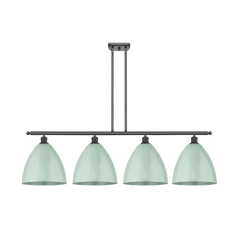 Luminaire suspendu 4 lumières pour îlot de cuisine, Écume de mer, Bronze huilé