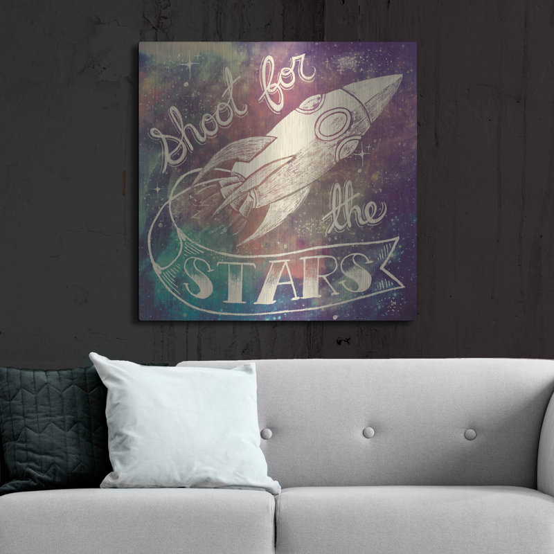 Red Barrel Studio® «Universe Galaxy Shoot For the Stars» par Mary Urban, art mural en métal, MTL-11005, H 36 po x l 36 po