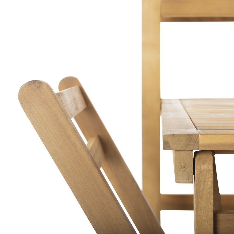 Ensemble bistro rectangulaire de 25,6 po de longueur en acacia pour 2 personnes Osvaldo, Teck