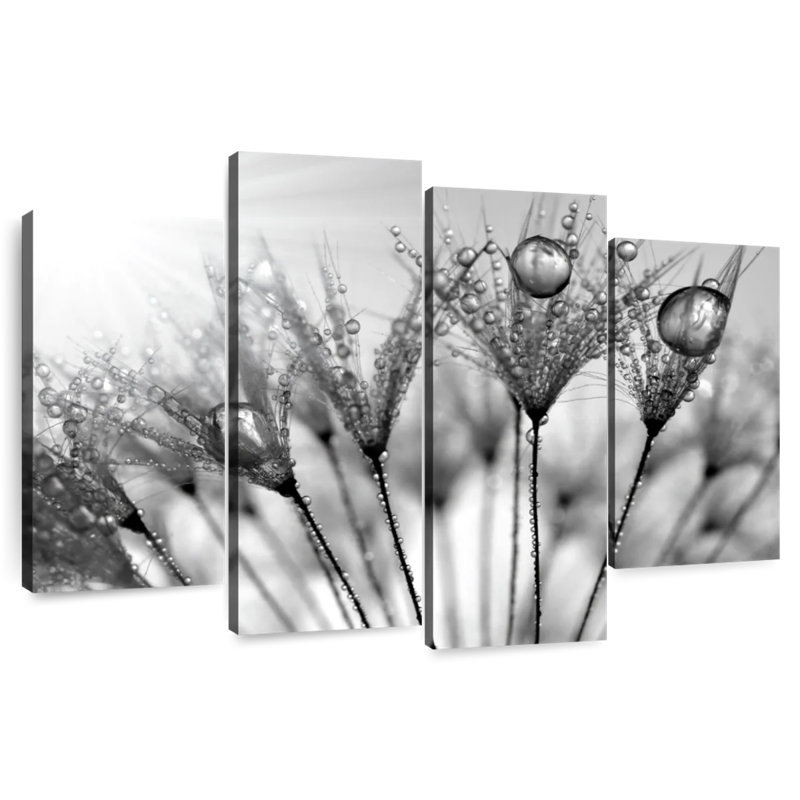 Gouttelettes Harnek sur pissenlits, H 42 po x l 68 po