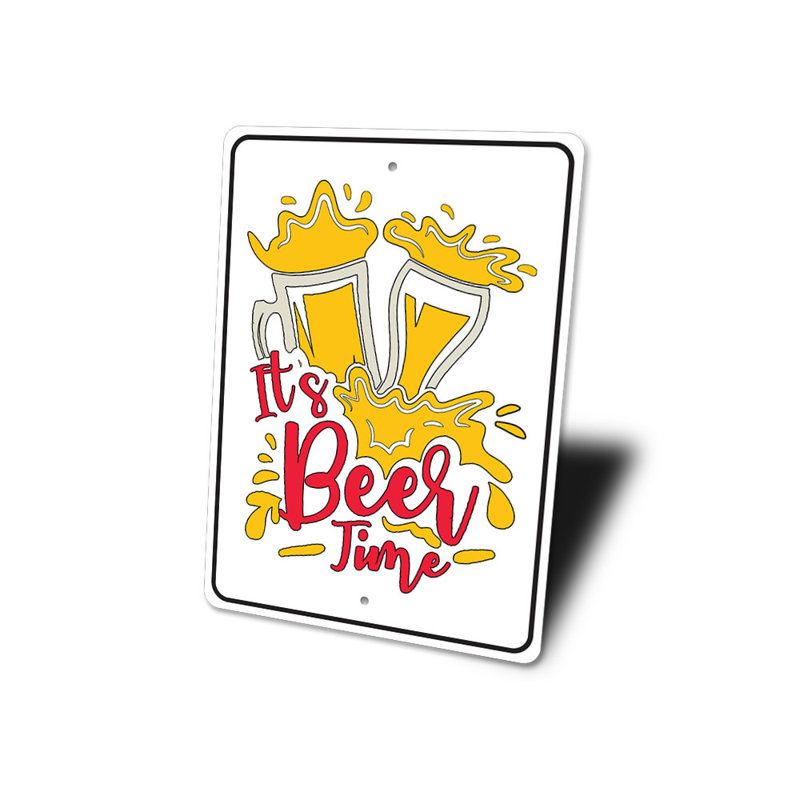 Panneau en aluminium It's Beer Time, H 18 po x l 12 po x P 0,06 po