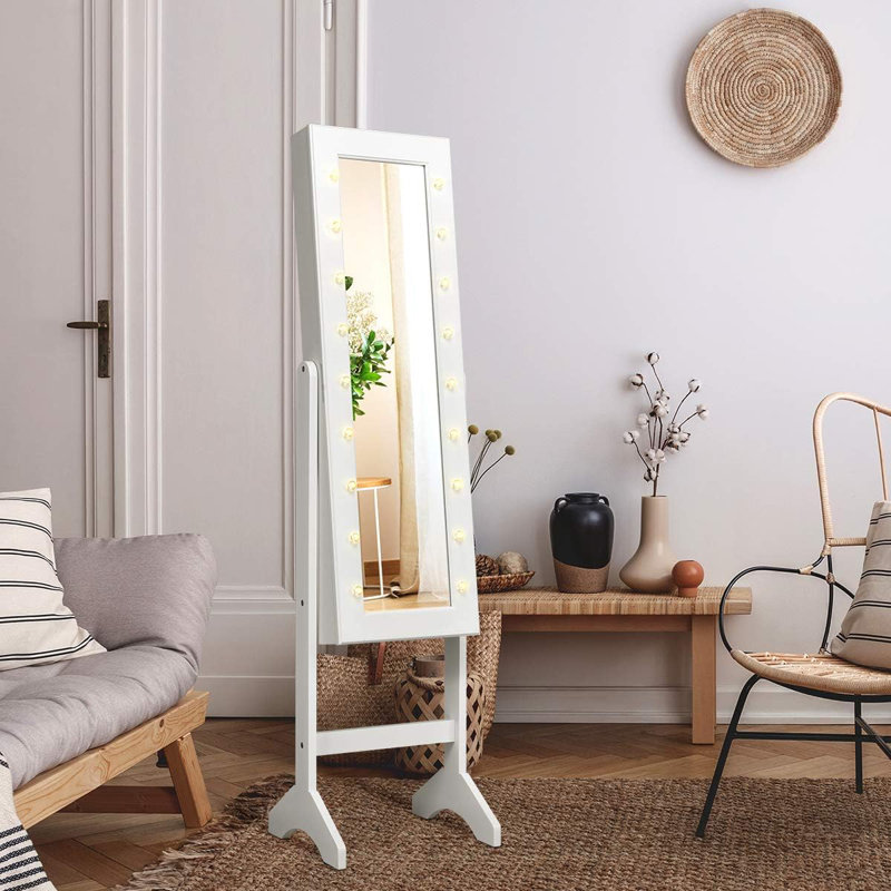 Bowen 14'' Wide Freestanding Jewelry Armoire, White