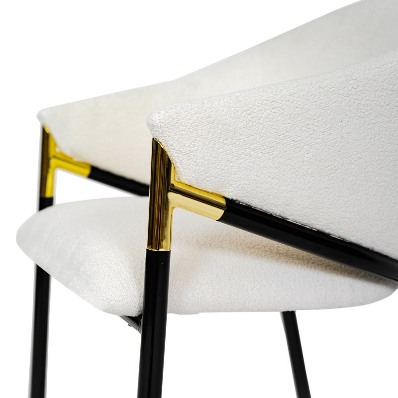 Chaises de salle à manger rembourrées modernes (ensemble de 2) - Chaises d'appoint à pieds en métal pour cuisine / salon / chambre à coucher
