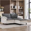 Canapé en L 70,87 po à deux tons en forme de L noir et blanc, canapé modulaire avec repose-pieds, assise profonde en chenille 2 places et coussin - parfait pour le salon, la chambre à coucher, un appartement