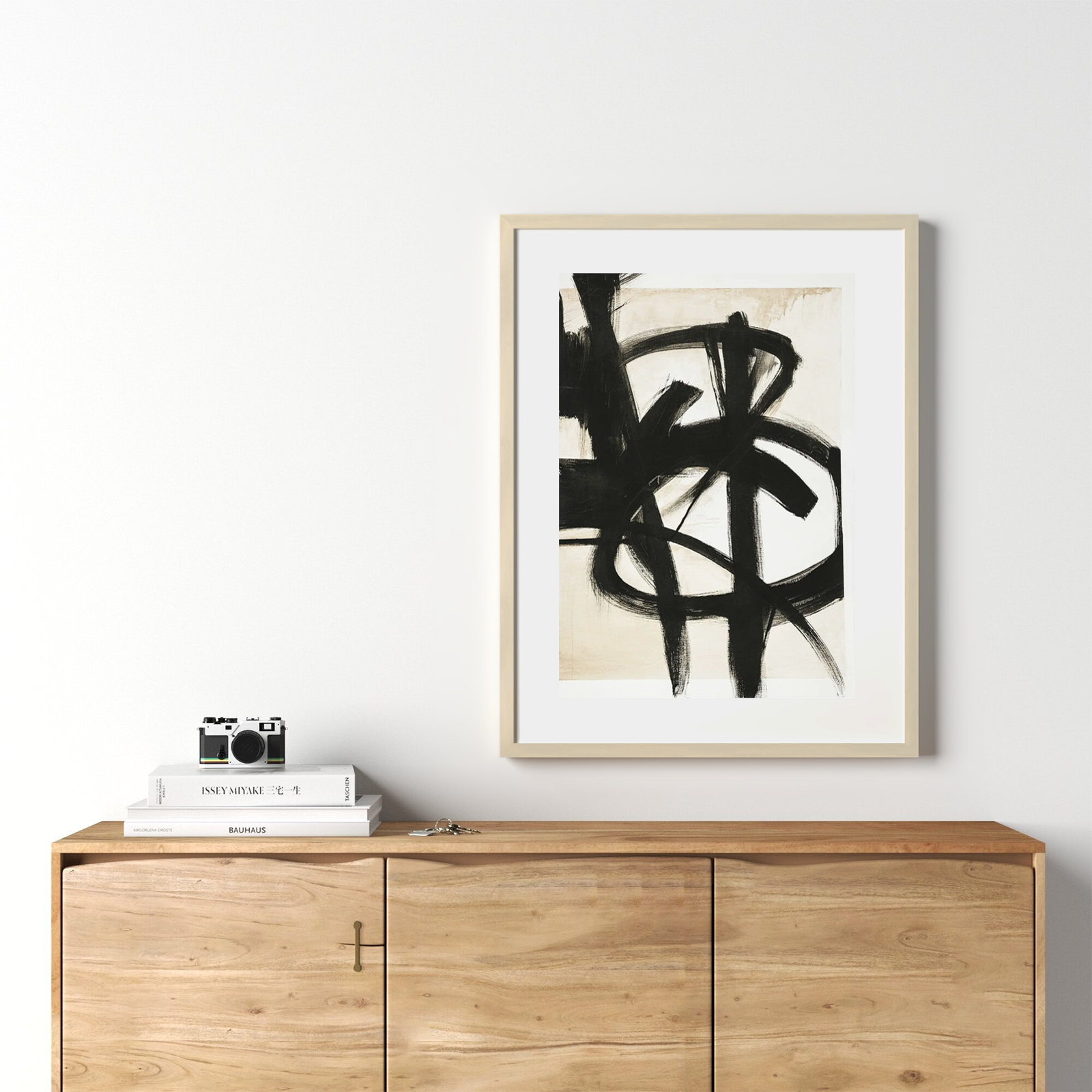 Graphical Shapes 7 Print, Brown Framed Paper, 35.12" H x 27.12" W x 0.88" D