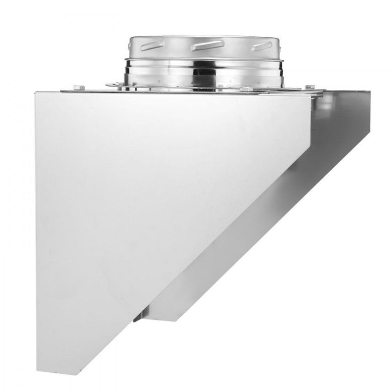 Ensemble de traversée murale pour tuyau de cheminée de 6 pouces, ensemble de cheminée murale extérieure en acier inoxydable 304 avec capuchon coupe-vent à sommet plat, support de fixation réglable, support de base pour toit extérieur, argent