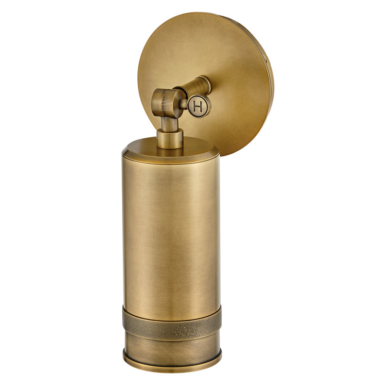 Pratt 12.5" Aluminum Pivotable Wall Mount Lantern, Heritage Brass