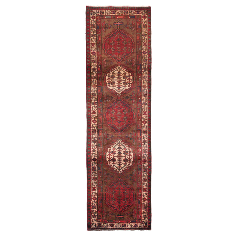 Tapis brun Konya Anatolian 3 pi 3 po x 11 pi 2 po