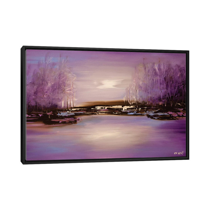" Bliss " by Osnat Tzadok, 18" H x 26" W x 1.5" D, Black Framed Canvas, No Mat
