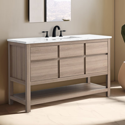 Wesli 48" Single Bathroom Vanity With Engineered Stone Top
