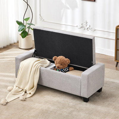 48.4" Upholstered Ottoman Bench With Storage