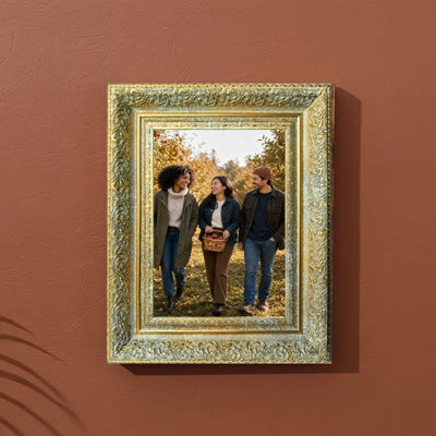 Antique Gold 1PC 11" x 14" Simple Picture Frame with Photo Protector