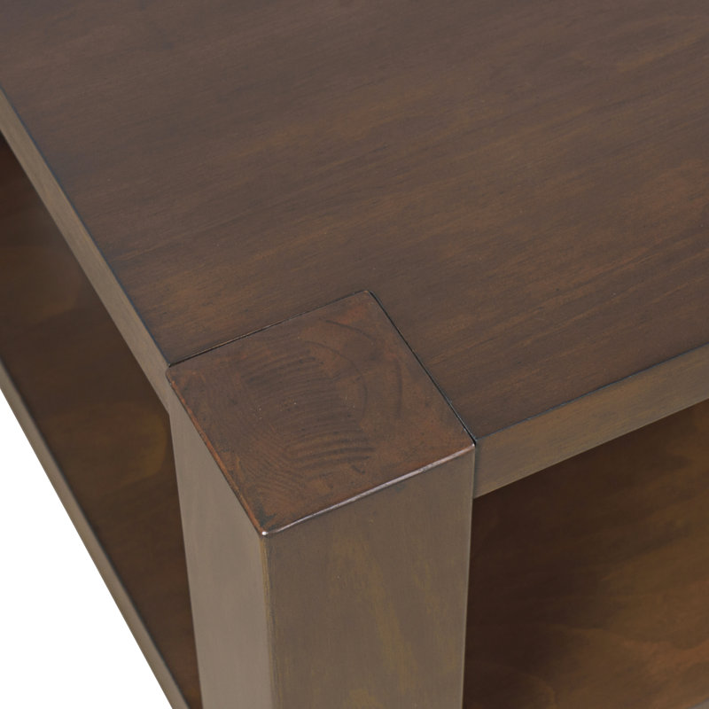 Bremen 50" Transitional Modern Block-Frame Coffee Table with Storage and Wheels