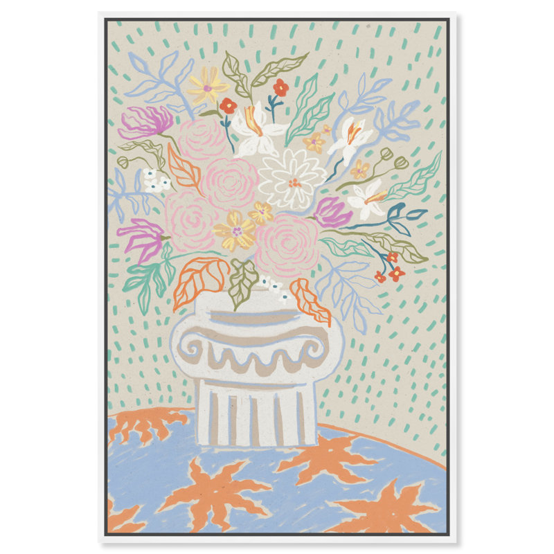 Summer Arrangement Print by Oliver Gal, 16"H x 11"W, White Floater Frame