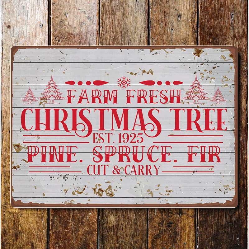 Farm Fresh Christmas Trees - No Frame Print on Metal