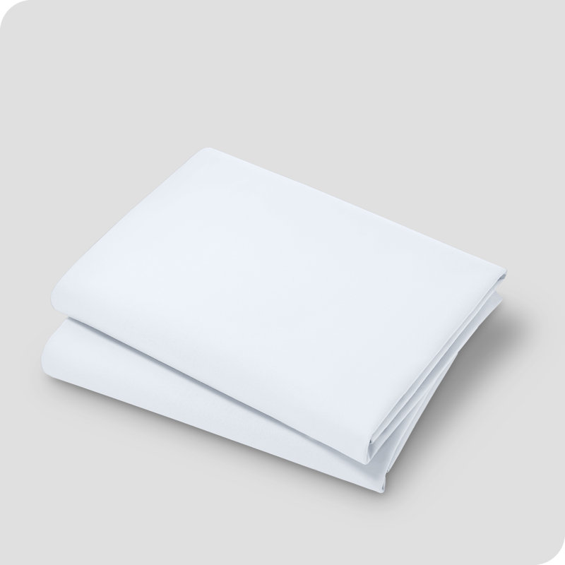 White Organic Cotton Sateen Standard Pillowcase Set