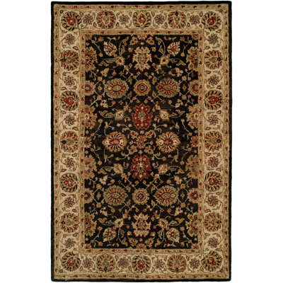 Wool Oriental Area Rug in Black/Brown