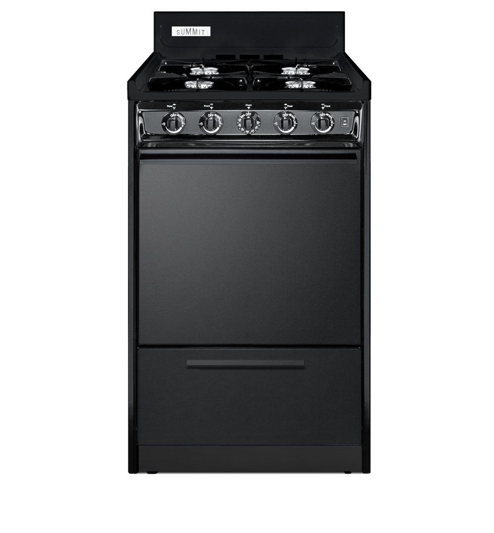 Summit Appliance 20" 2.46 Cubic Feet Smart Gas Free Standing Range with 4 Burners Summit Appliance