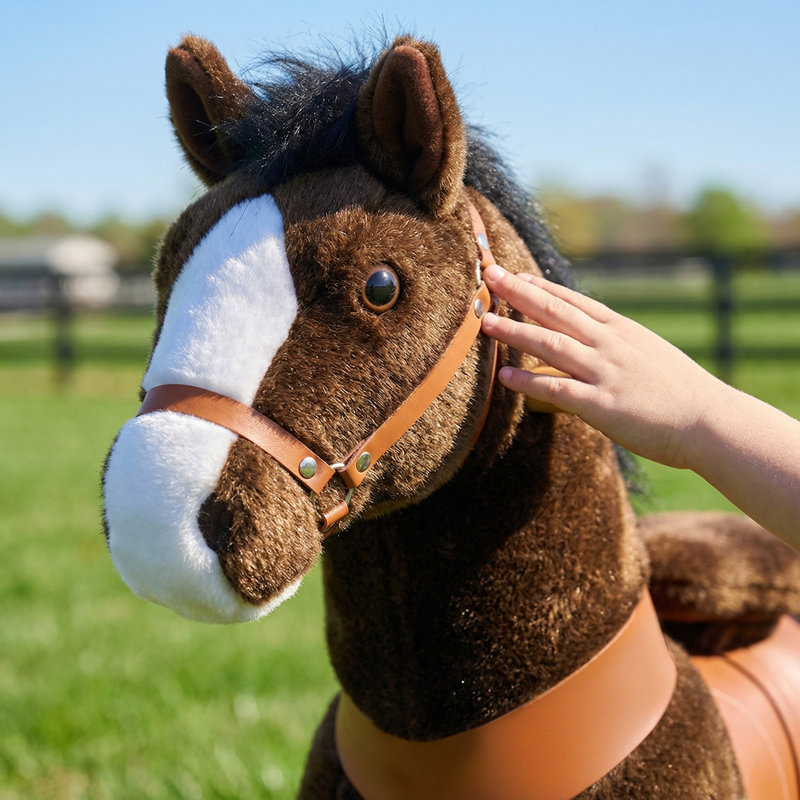 Model U Ride On Horse, Brun chocolat, Size 3 for Age 3-4