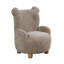 Fauteuil pour enfants en forme d'ours en peluche avec revêtement en chenille et structure en contreplaqué brun