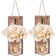 2-Pack Rustic Wall Sconces with Mason Jars, LED Lights, Flowers, Remote Control