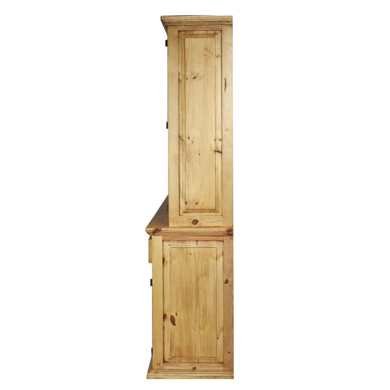 Table buffet 77,5 po en bois de pin massif à 4 tiroirs
