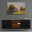 Art mural en verre rouge "Sunrise Barn" par Carol Strock Wasson-1013487601
