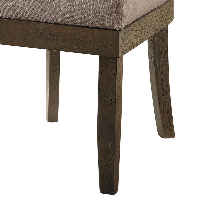 Chaise parsons rembourrée en lin beige, Beige, Brun usé