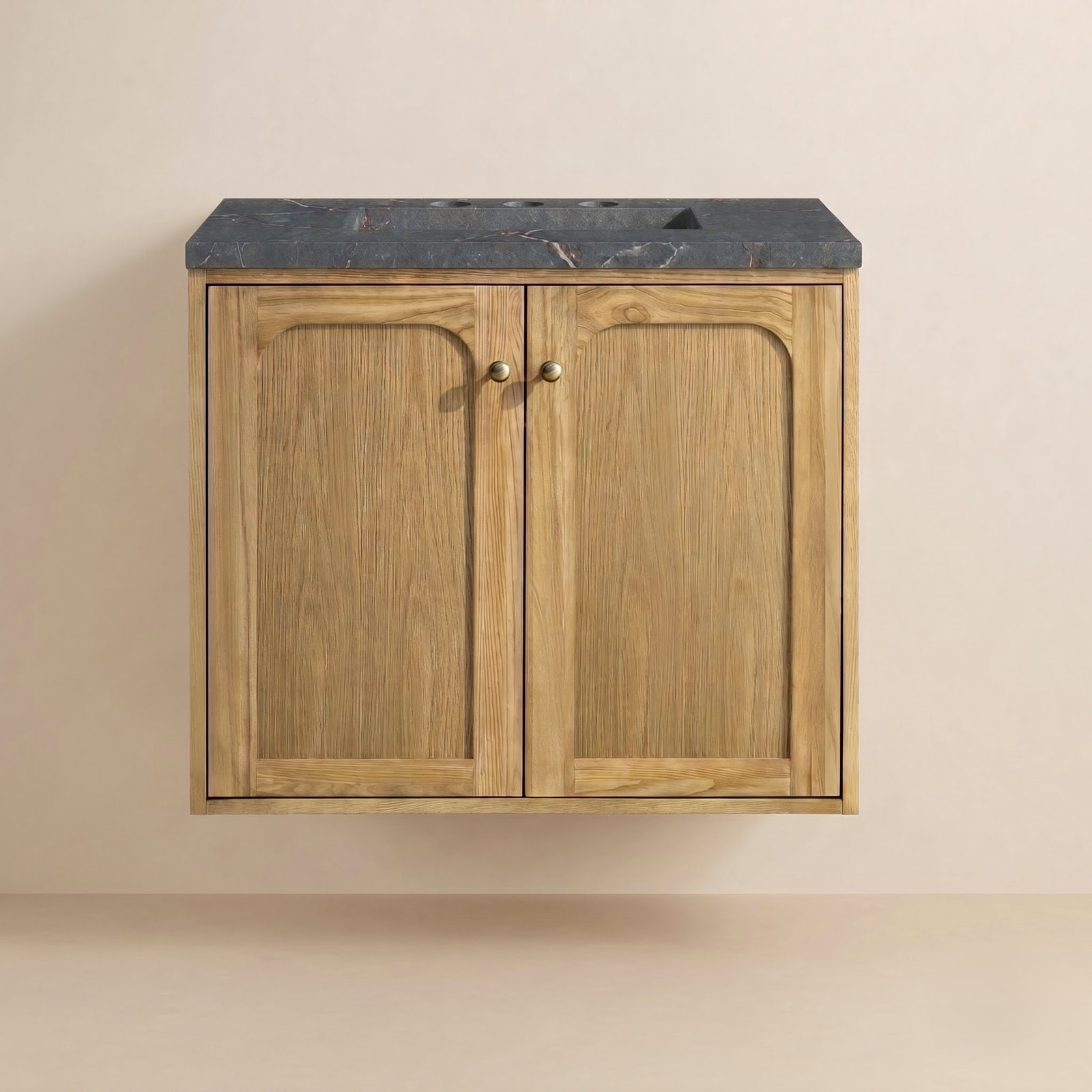 Laurent 30'' Single Bathroom Vanity, Light Natural Oak, Parisien Bleu, 8" Widespread