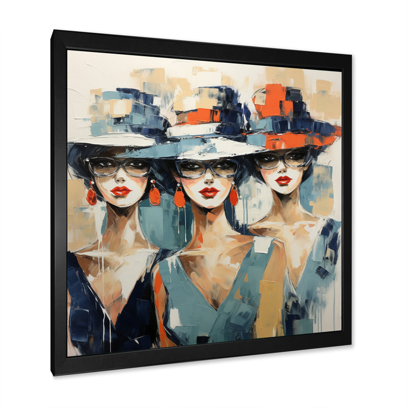 Collection Jamiqua Fashion Hats I - Imprimé, Cadre simple noir, H 36 po x l 36 po x P 1,5 po