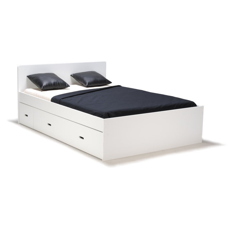 Brayden Drawers Bed Frame, White, 140 x 190 cm