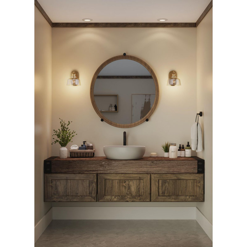 Éclairage pour meuble-lavabo 36 po Leo, Laiton rétro, Une lumière