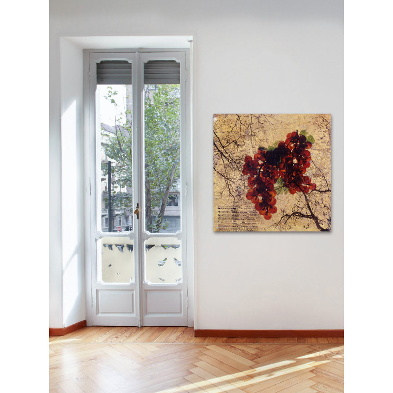 Large Beige and Red Grapes on Canvas Wall Art