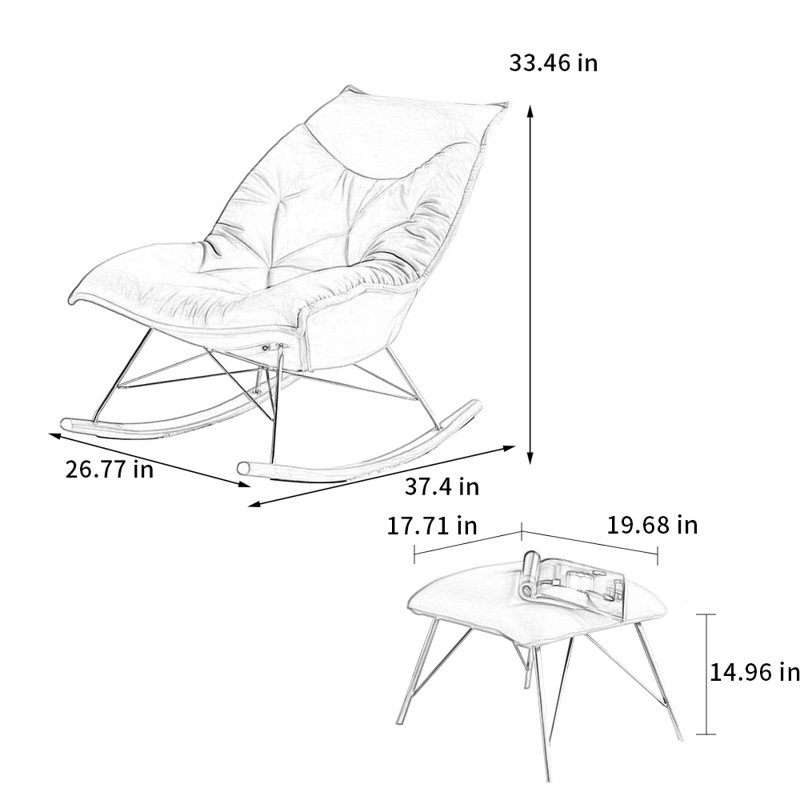 Chaise berçante Home, Vert