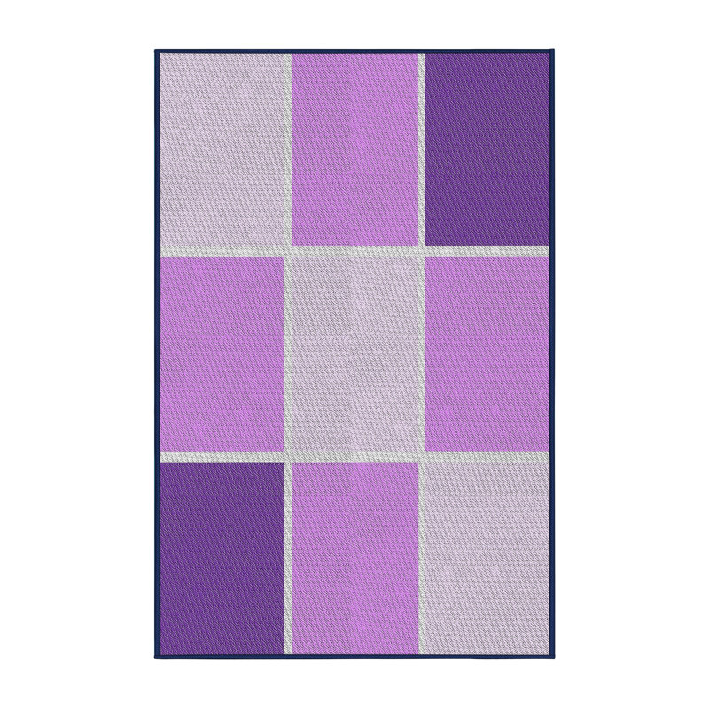 Tapis mauve à motif géométrique Kimbro, Rectangle 5 pi x 7 pi