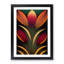 Asauni Art Deco Floral Art - Framed Print-662282849-662282852