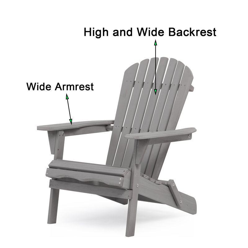 Gray Hemlock Wood Folding Adirondack Chair Set