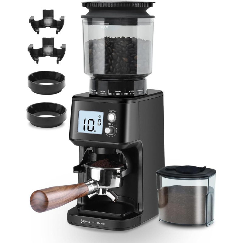 Moulin à café espresso Homtone avec 51 réglages précis à faible bruit Homtone, Noir