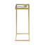 Metal side table with transparent glass top