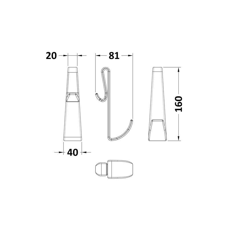 Enclosure Wall Mounted Robe Hook