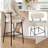 Grey Bar Height Bar Stools Set Of 4, 27.2 Inch Kitchen Upholstered Bar Stools With Back And Footrest,metal Legs-1113606487